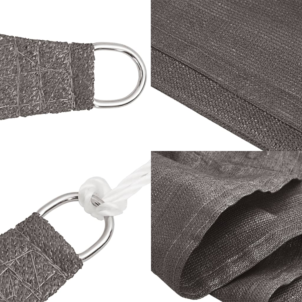 Sunshade Sail 160 g/m² Anthracite 6x8 m HDPE