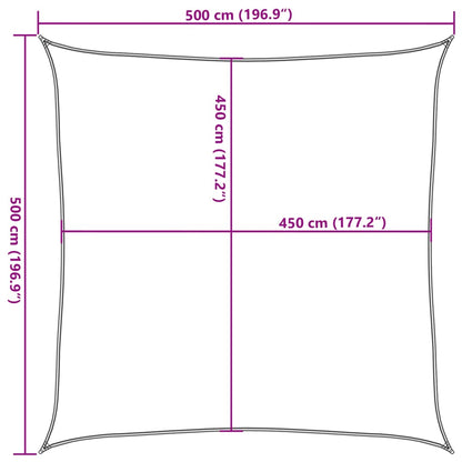 Sunshade Sail 160 g/m² Beige 5x5 m HDPE