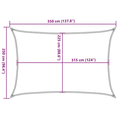 Sunshade Sail 160 g/m² Beige 2.5x3.5 m HDPE