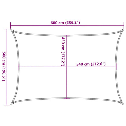Sunshade Sail 160 g/m² Beige 5x6 m HDPE