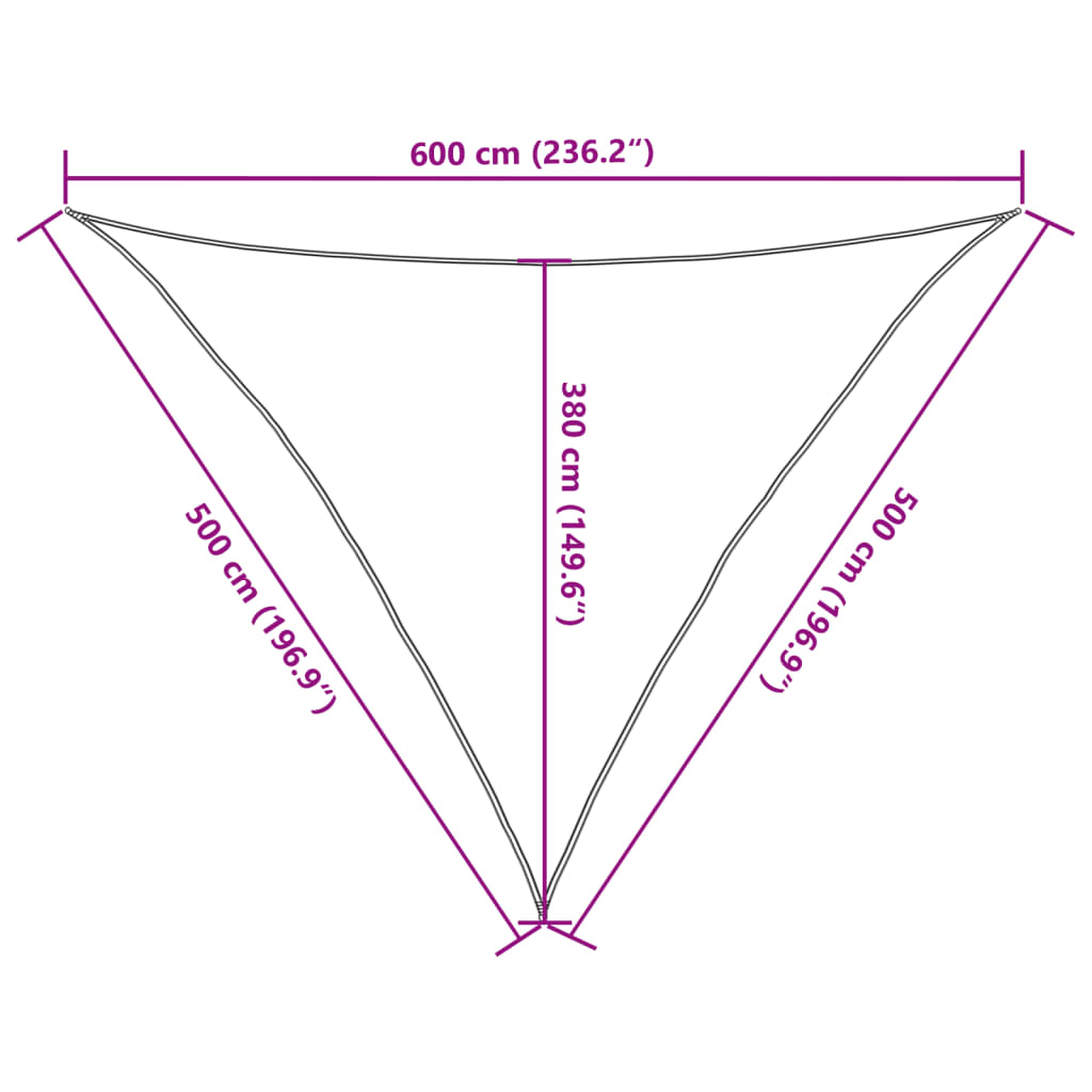Sunshade Sail 160 g/m² Beige 5x5x6 m HDPE