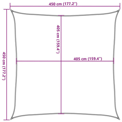 Sunshade Sail 160 g/m² Cream 4.5x4.5 m HDPE