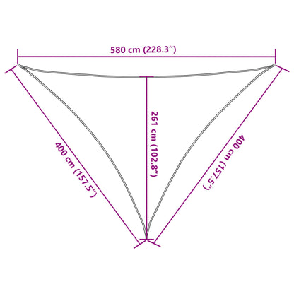 Sunshade Sail 160 g/m² Cream 4x4x5.8 m HDPE