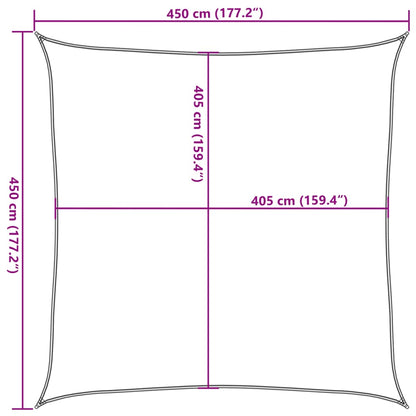 Sunshade Sail 160 g/m² White 4.5x4.5 m HDPE