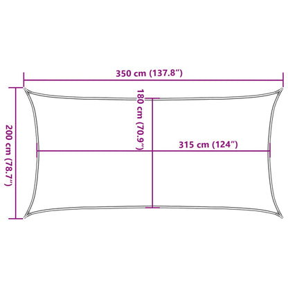 Sunshade Sail 160 g/m² Rectangular Light Green 2x3,5 m HDPE
