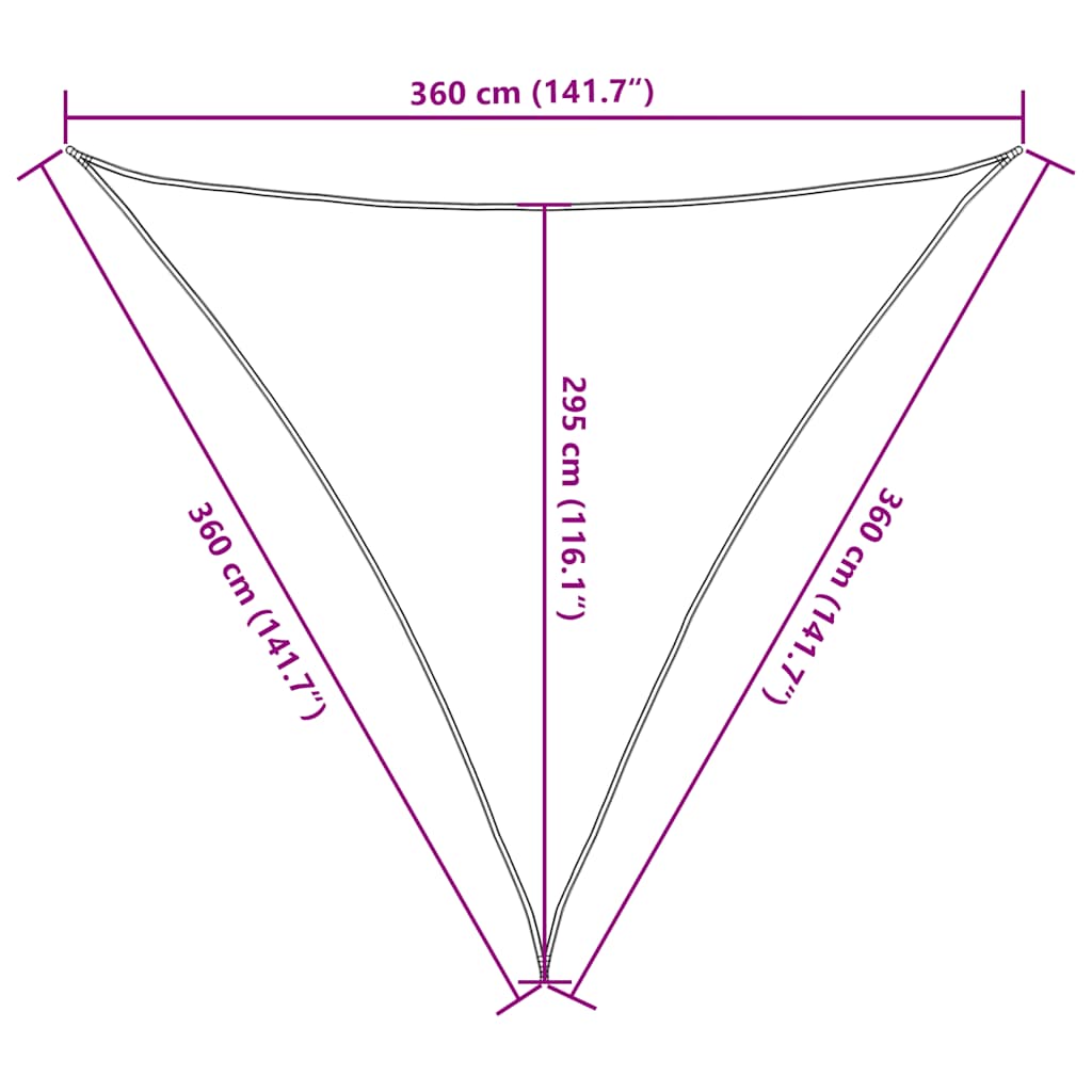 Sunshade Sail 160 g/m² Light Green 3.6x3.6x3.6 m HDPE