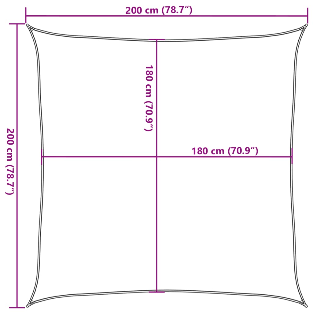 Sunshade Sail 160 g/m² Terracotta 2x2 m HDPE