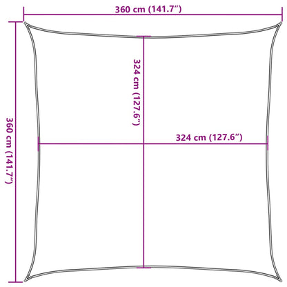 Sunshade Sail 160 g/m² Square Terracotta 3.6x3.6 m HDPE