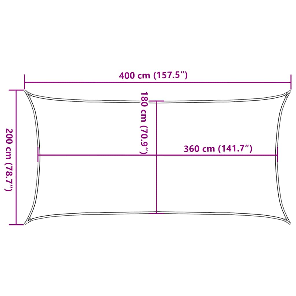 Sunshade Sail 160 g/m² Terracotta 2x4 m HDPE