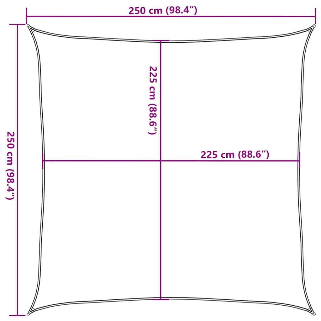 Sunshade Sail 160 g/m² Taupe 2.5x2.5 m HDPE