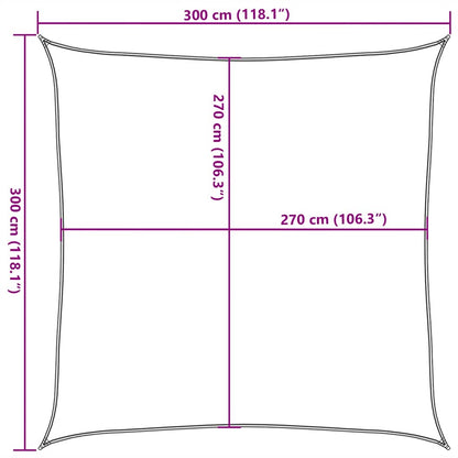 Sunshade Sail 160 g/m² Taupe 3x3 m HDPE