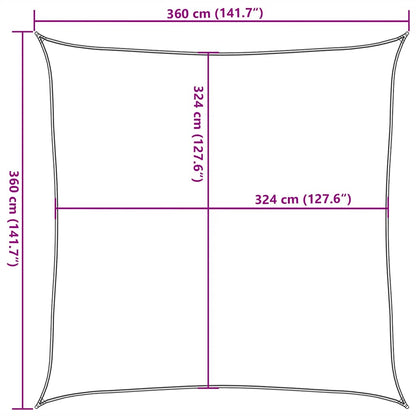Sunshade Sail 160 g/m² Taupe 3.6x3.6 m HDPE