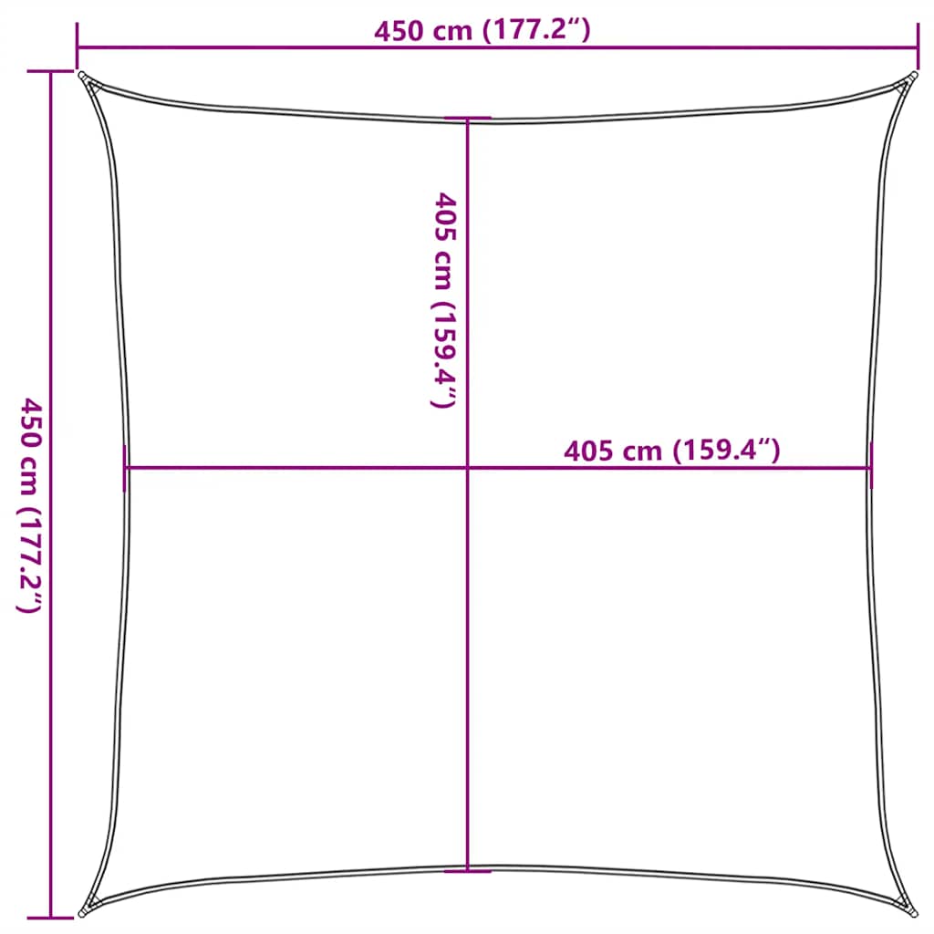 Sunshade Sail 160 g/m² Taupe 4.5x4.5 m HDPE
