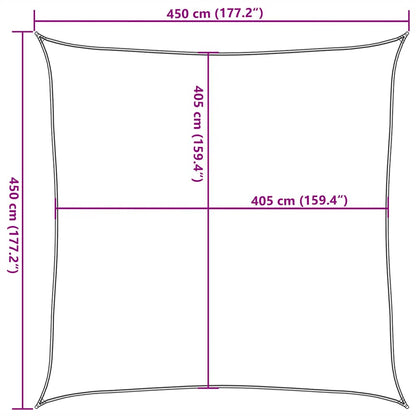 Sunshade Sail 160 g/m² Taupe 4.5x4.5 m HDPE