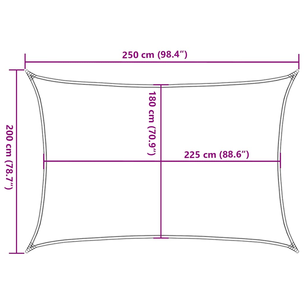 Sunshade Sail 160 g/m² Taupe 2x2.5 m HDPE