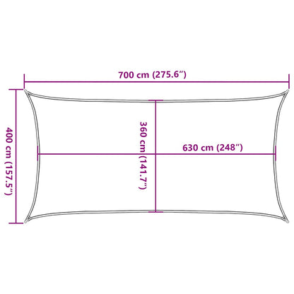 Sunshade Sail 160 g/m² Taupe 4x7 m HDPE