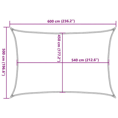 Sunshade Sail 160 g/m² Taupe 5x6 m HDPE