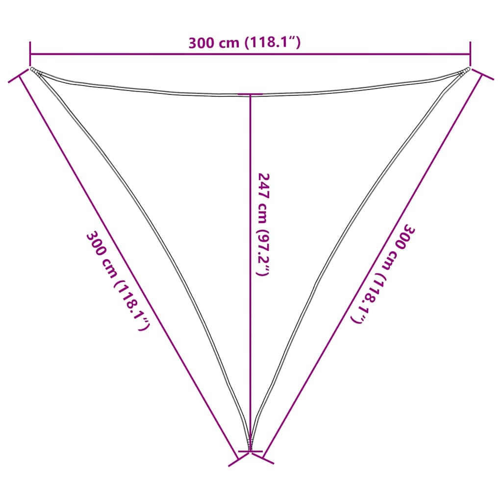 Sunshade Sail 160 g/m² Taupe 3x3x3 m HDPE