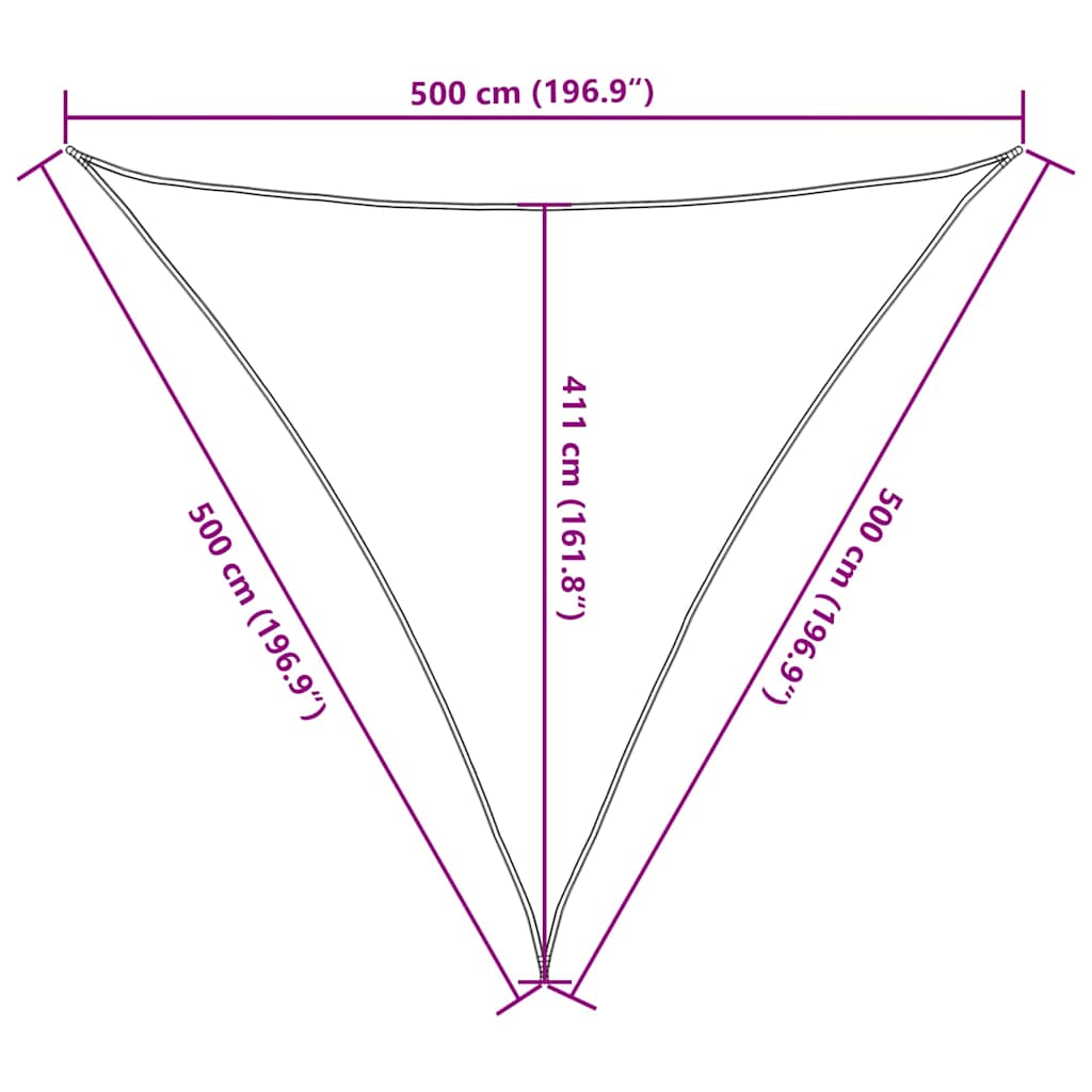 Sunshade Sail 160 g/m² Taupe 5x5x5 m HDPE