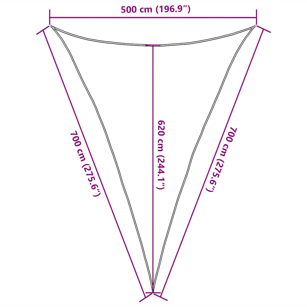 Sunshade Sail 160 g/m² Taupe 5x7x7 m HDPE