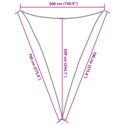 Sunshade Sail 160 g/m² Taupe 5x7x7 m HDPE
