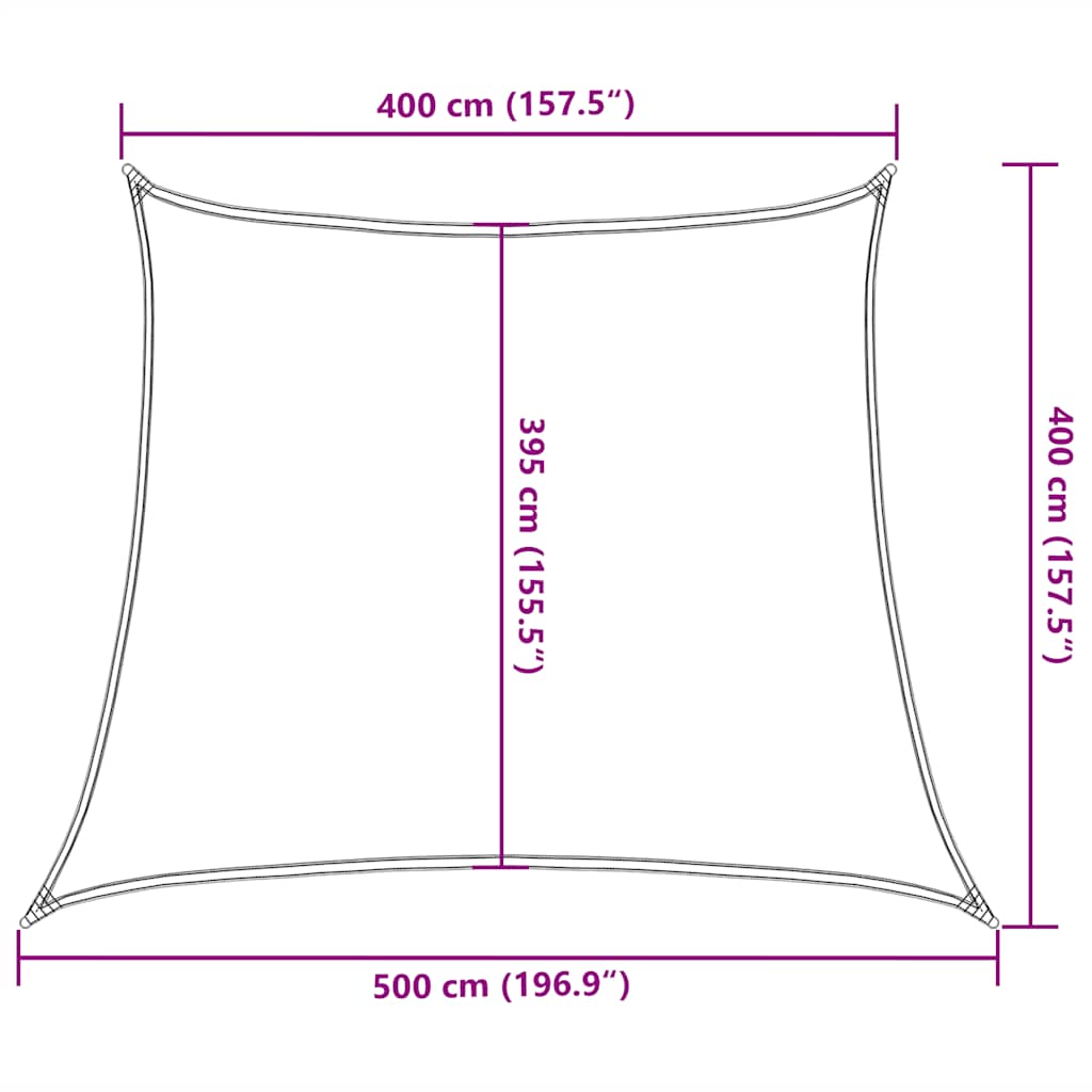 Sunshade Sail 160 g/m² Taupe 4/5x4 m HDPE