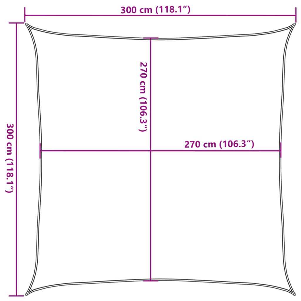 Sunshade Sail 160 g/m² Dark Green 3x3 m HDPE
