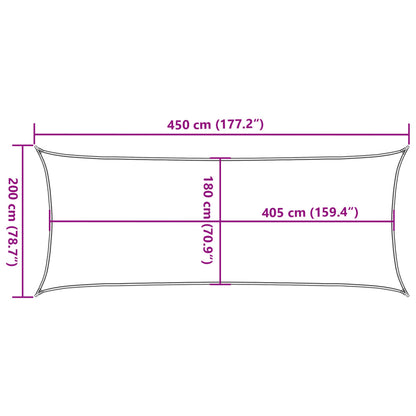 Sunshade Sail 160 g/m² Dark Green 2x4.5 m HDPE
