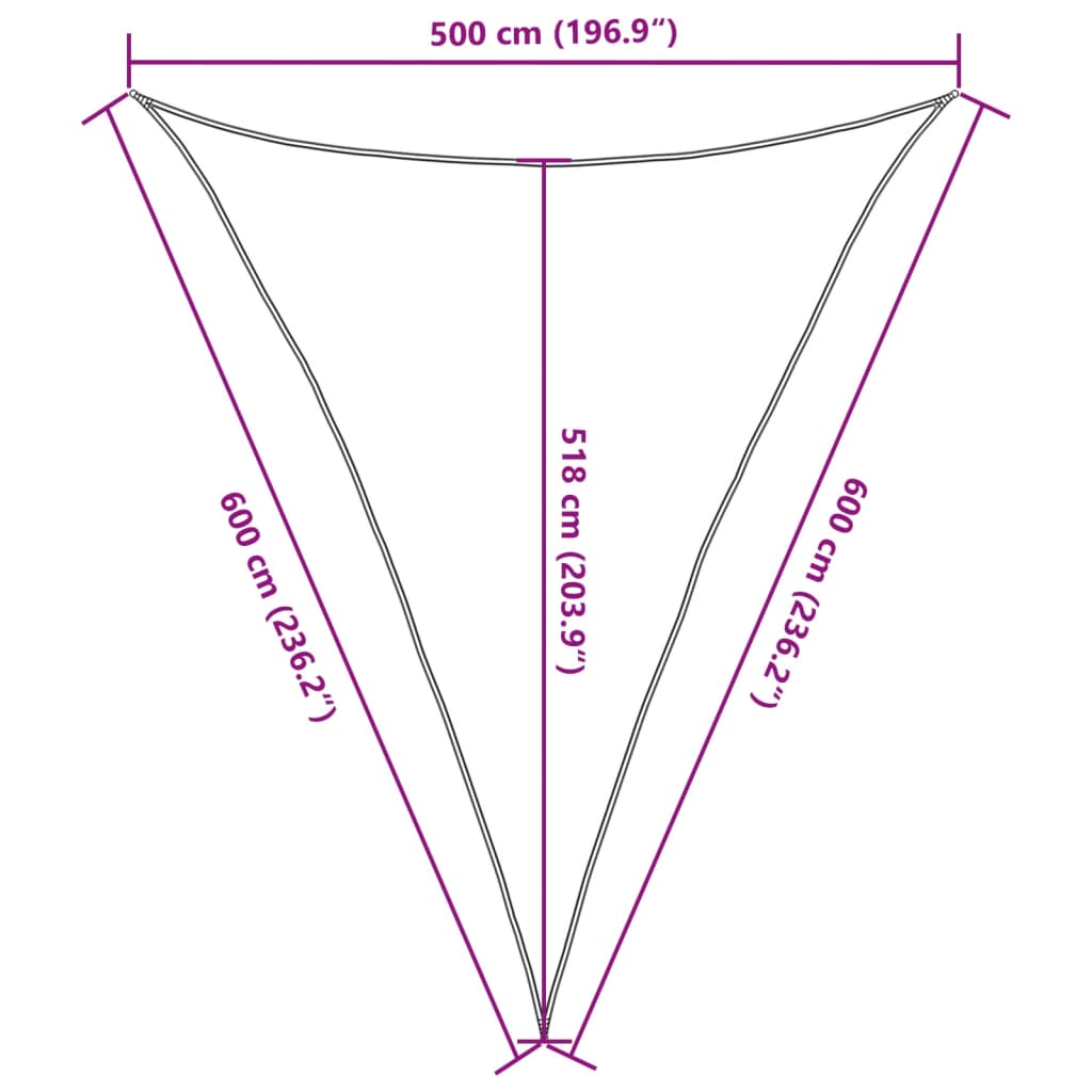 Sunshade Sail 160 g/m² Dark Green 5x6x6 m HDPE
