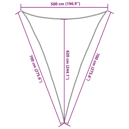 Sunshade Sail 160 g/m² Dark Green 5x7x7 m HDPE
