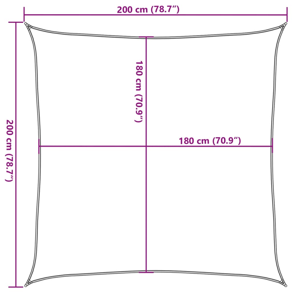 311492 vidaXL Sunshade Sail 160 g/m² Blue 2x2 m HDPE
