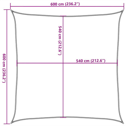 Sunshade Sail 160 g/m² Square Blue 6x6 m HDPE