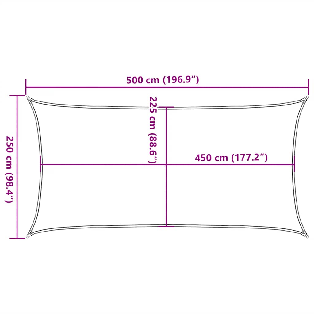 Sunshade Sail 160 g/m² Rectangular Blue 2.5x5 m HDPE