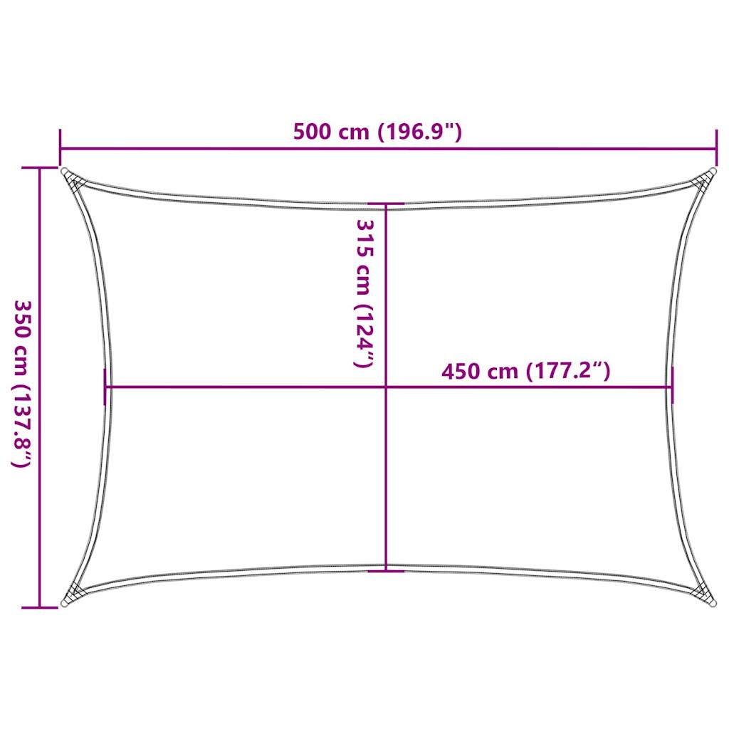 Sunshade Sail 160 g/m² Rectangular Blue 3,5x5 m HDPE