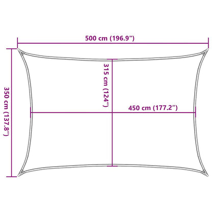 Sunshade Sail 160 g/m² Rectangular Blue 3,5x5 m HDPE