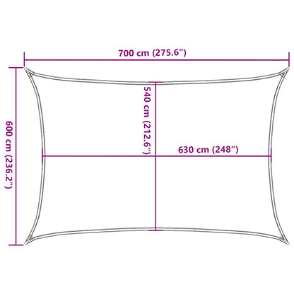 Sunshade Sail 160 g/m² Rectangular Blue 6x7 m HDPE