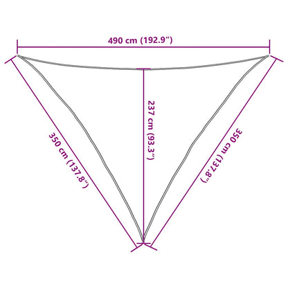 Sunshade Sail 160 g/m² Blue 3.5x3.5x4.9 m HDPE