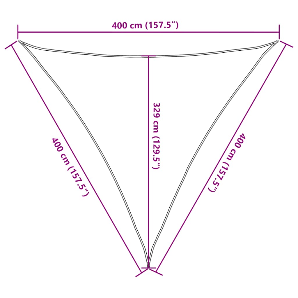 Sunshade Sail 160 g/m² Blue 4x4x4 m HDPE