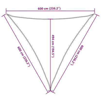 Sunshade Sail 160 g/m² Triangular Blue 6x6x6 m HDPE