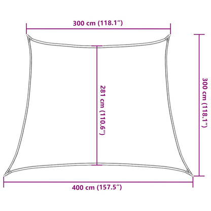 Sunshade Sail 160 g/m² Trapezium Blue 3/4x3 m HDPE
