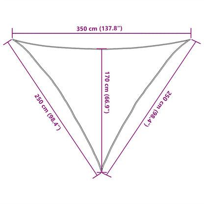 Sunshade Sail 160 g/m² Triangular Yellow 2.5x2.5x3.5 m HDPE