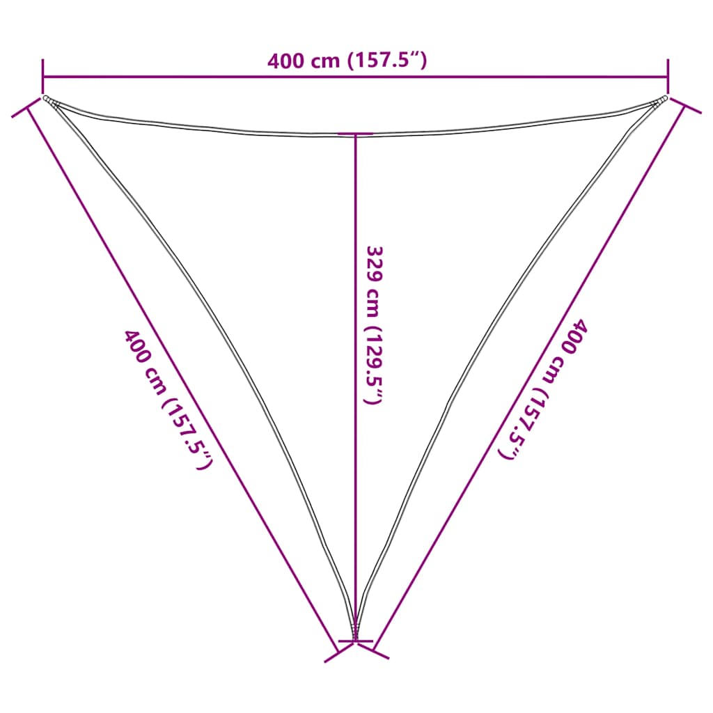 Sunshade Sail 160 g/m² Red 4x4x4 m HDPE