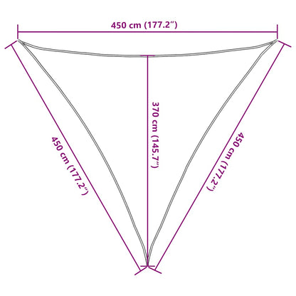 Sunshade Sail 160 g/m² Red 4.5x4.5x4.5 m  HDPE