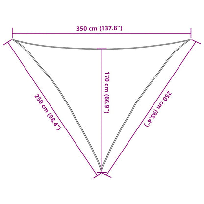 Sunshade Sail 160 g/m² Triangular Orange 2.5x2.5x3.5 m HDPE