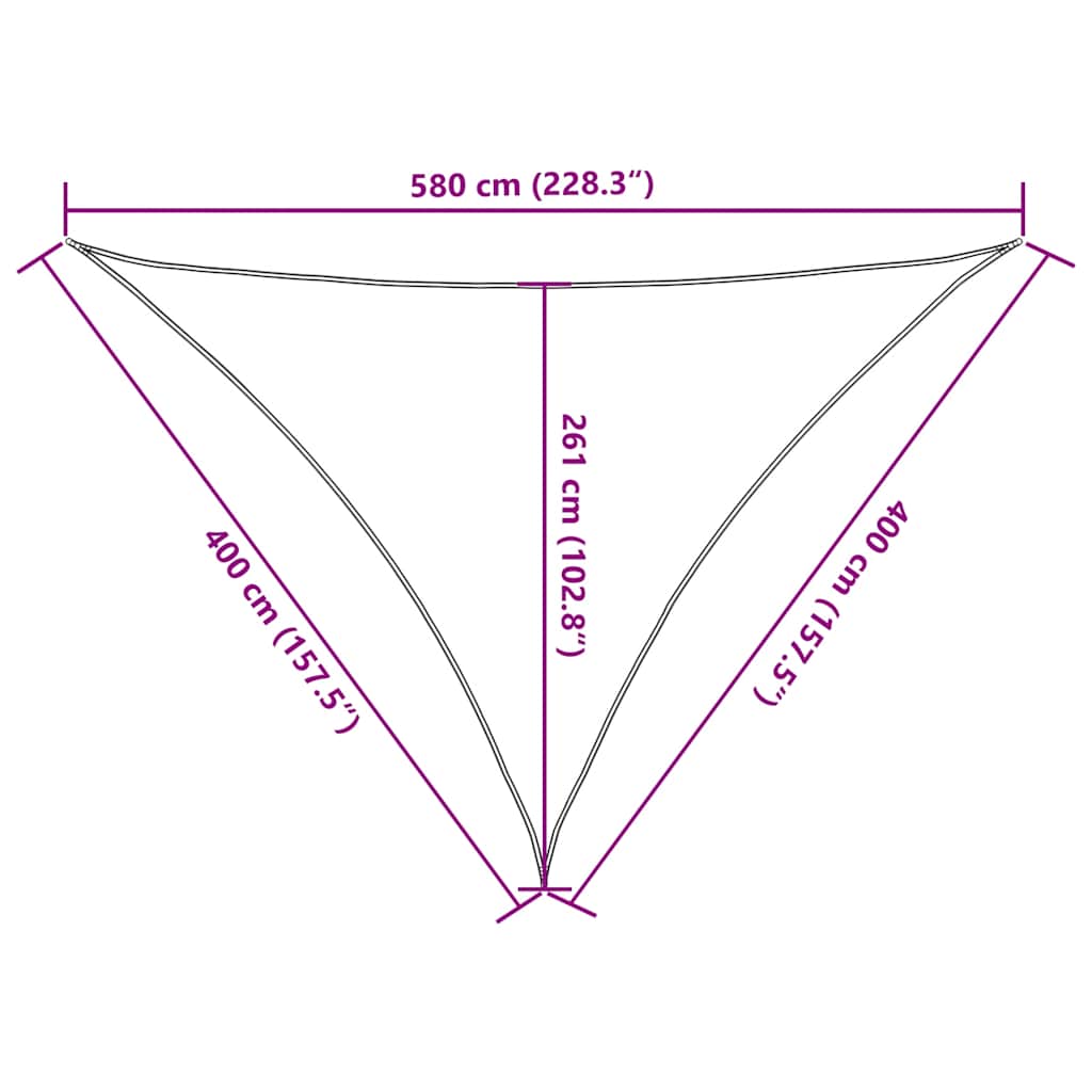 Sunshade Sail 160 g/m² Orange 4x4x5.8 m HDPE