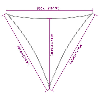 Sunshade Sail 160 g/m² Triangular Orange 5x5x5 m HDPE