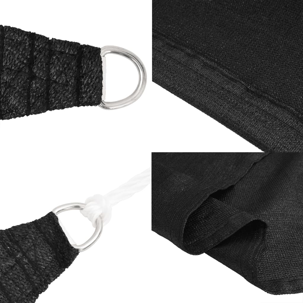 Sunshade Sail 160 g/m² Black 7x7 m HDPE