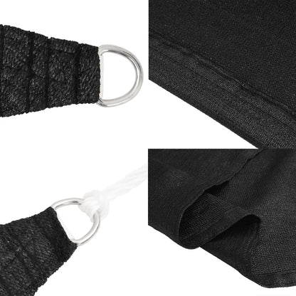 Sunshade Sail 160 g/m² Black 7x7 m HDPE
