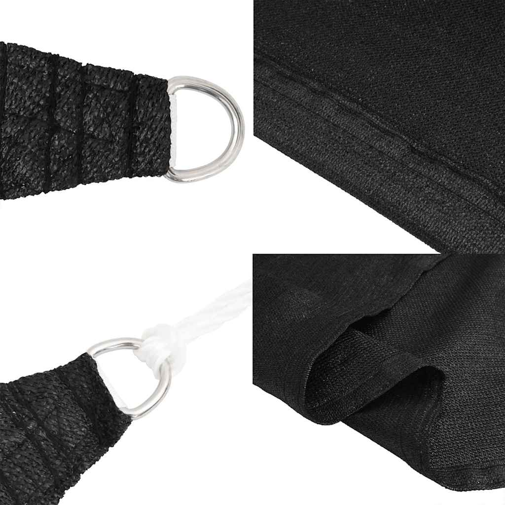 311720 vidaXL Sunshade Sail 160 g/m² Black 7x7 m HDPE
