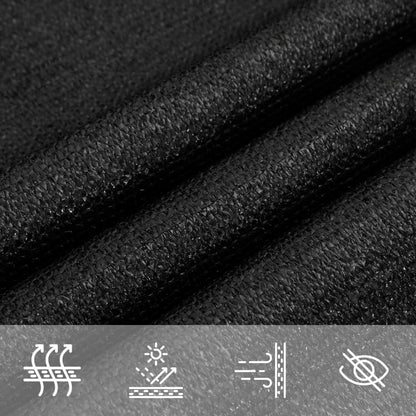 Sunshade Sail 160 g/m² Black 7x7 m HDPE